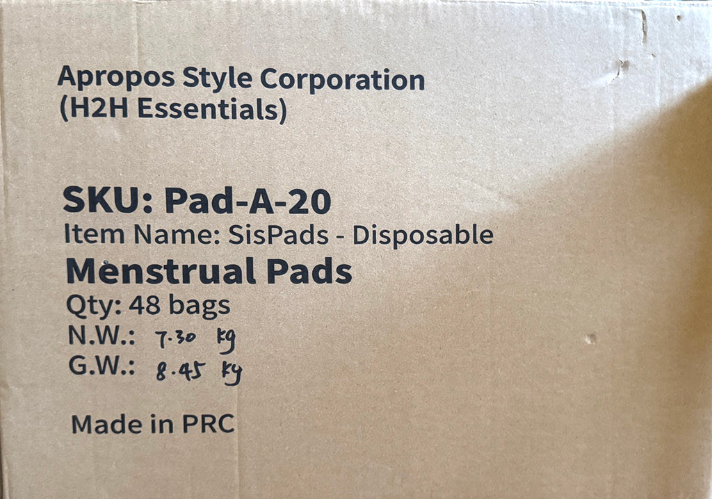 BULK  Assorted SisPads – Complete Menstrual Cycle Care Pack -  20 Pcs Assorted Sanitary Pads (48 Packs / Carton)