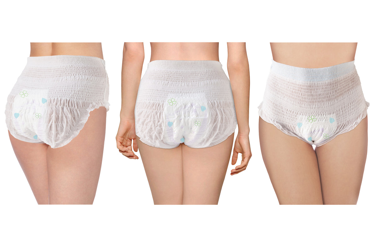 SisPants - Disposable Period Underwear for Women, Postpartum Panties, Maternity, M to XL, 4 Count
